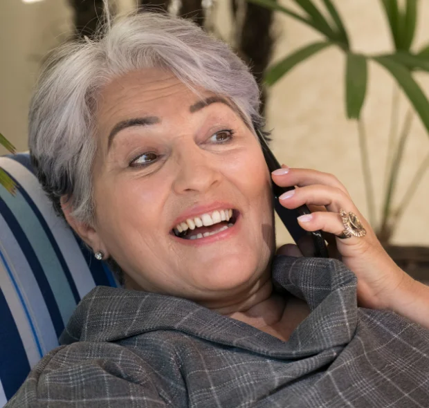 Senior Lady using a simple to use Smartphone